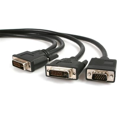 StarTech.com Cable divisor en Y / Splitter de vídeo DVI (M) a DVI (M) y VGA (M) de 1,8m