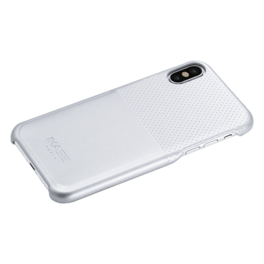 Custodia ultra sottile con carta di credito perforata per Apple iPhone X/XS, argento