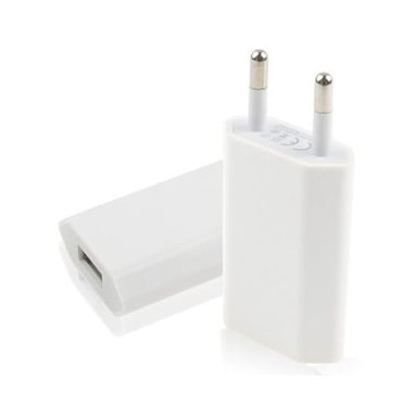 Chargeur secteur adaptateur USB iPhone universel blanc