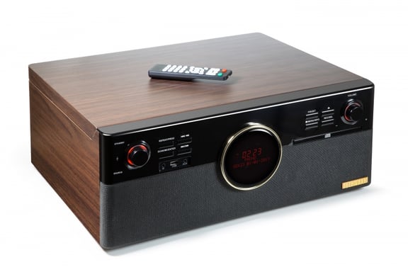 Technaxx TX-137 Tourne-disque entraîné par courroie Noir, Bois Semi-automatique