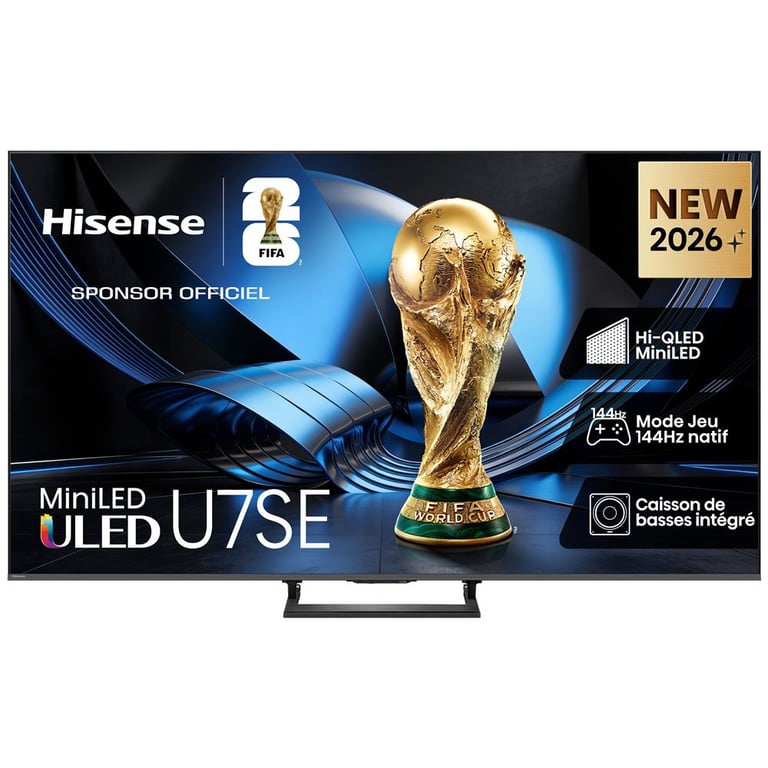 Téléviseur Hisense 85U7SE 85  4K Mini LED Smart TV VIDAA U9 144 Hz VA HDMI 2.1 Noir/Gris - Neuf