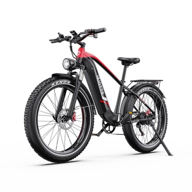Vélo Électrique Duotts F26 Lite - Moteur 500W Batterie 48V18Ah 26 Pouces Freins Hydrauliques - Noir Rouge