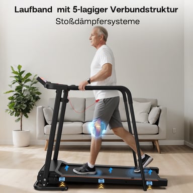 Cinta de correr con brazo extensible para recuperación física, para personas mayores, con control mediante app