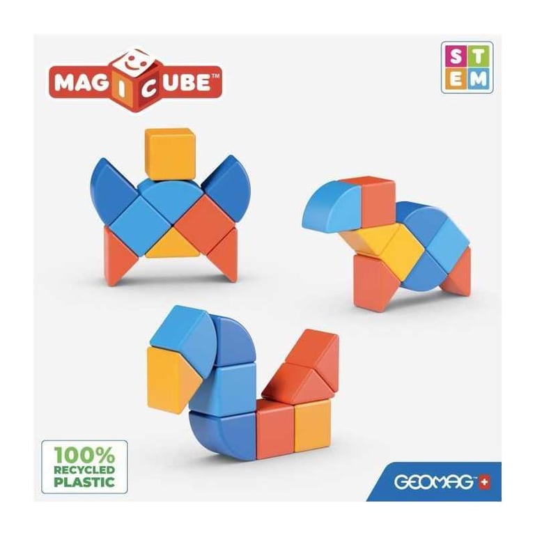 Blocs magnétiques GEOMAG Magicube 208 9 pièces Formes variées Animaux Plastique recyclé - vue 3