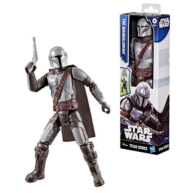 Figurina Le Mandalorien 30 cm, Titan Series, giocattoli di supereroi per bambini, Star Wars, dai 4 anni