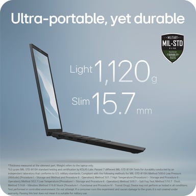 LG Gram 14Z90T-G.AA75A1 laptop Intel Core Ultra 7 255H Ultraportable 35,6 cm (14'') Full HD+ 16 Go LPDDR5x-SDRAM 512 Go SSD Wi-Fi 6E (802.11ax) Windows 11 Home Anglais britannique Noir