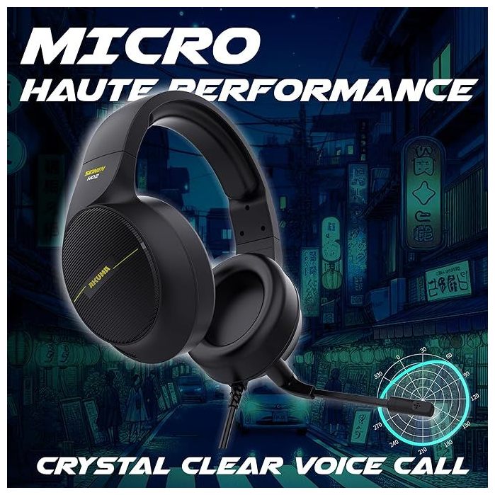AKUMA Casque Gaming Filaire SEINEN H02 Audio Stéréo Ultra Léger Basses Profondes Jack 3.5mm pour PC PS5 PS4 Xbox One Mac Nintendo Switch Smartphone Neuf - vue 4