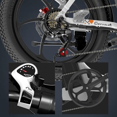 Vélo électrique pliable Cheevalry C20 PRO avec capteur de couple, 250 W, 48 V, 20 Ah, avec panier avant