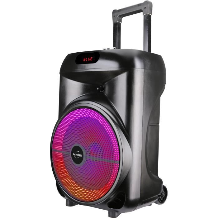 Enceinte trolley INOVALLEY KA122 Bluetooth Lumineuse - vue 3