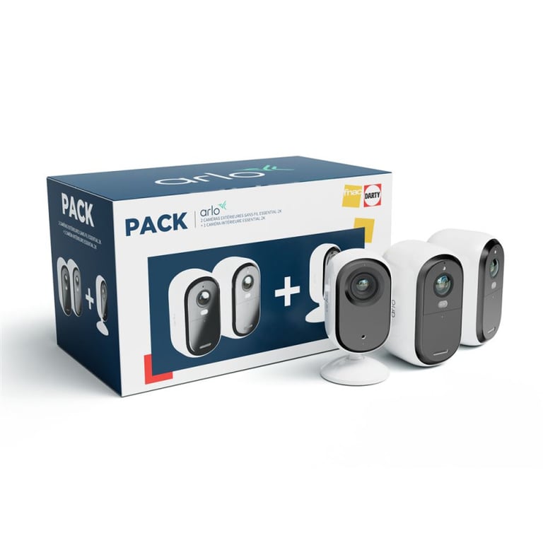 Pack Fnac 2 Caméras extérieur et intérieur Arlo Essential VMC3250 + VMC3060 - vue 4