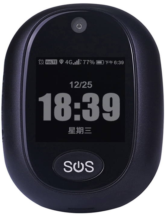 Montre Traceur GPS 4G Pendentif Appel SOS Etanche pour Enfant Senior Noir YONIS