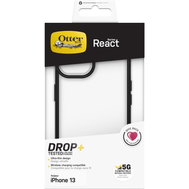OtterBox React Série Coque pour iPhone 13, Antichoc, anti-chute, ultra-mince, protection fine, testé selon les normes militaires, Black Crystal Apple (brand) iPhone 13