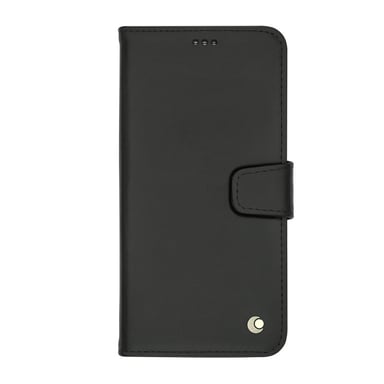 Funda de piel Samsung Galaxy S7 Edge - Solapa billetera - Negro - Piel lisa