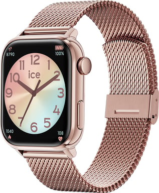 Montre connectée ICE SMART 2.0 Rectangulaire avec Bracelet Milanaise Rose Gold Ice Watch