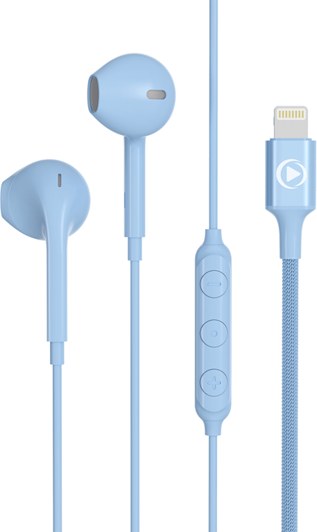 Force Play Ecouteurs Renforcés Lightning Télécommande/Micro Bouton Bleu + Garantie à vie