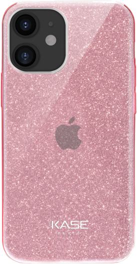 Coque slim pailletée étincelante pour Apple iPhone 12 mini, Or Rose
