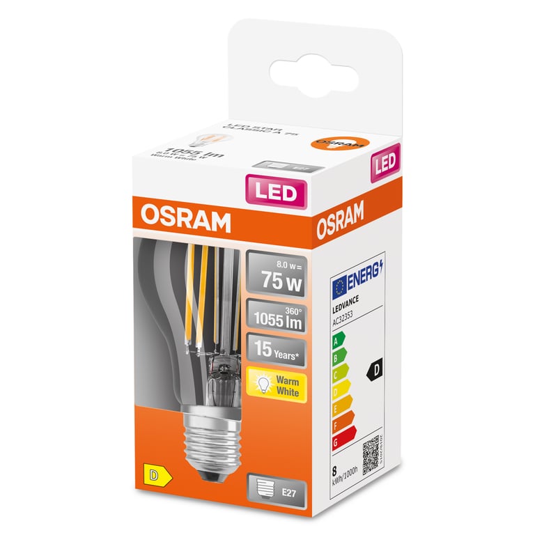 OSRAM LED standard dépolie avec radiateur = E27 chaud Lot de 4 - vue 6