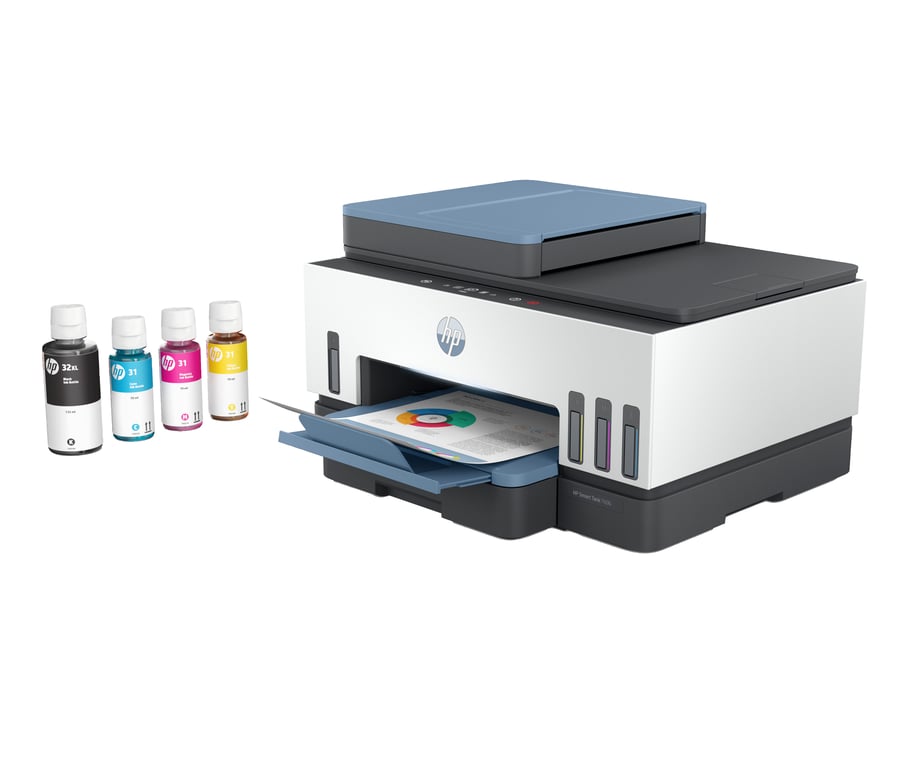 HP Smart Tank 7606 Sans fil All in One Couleur Imprimante Impression recto verso copieur scanner - vue 2