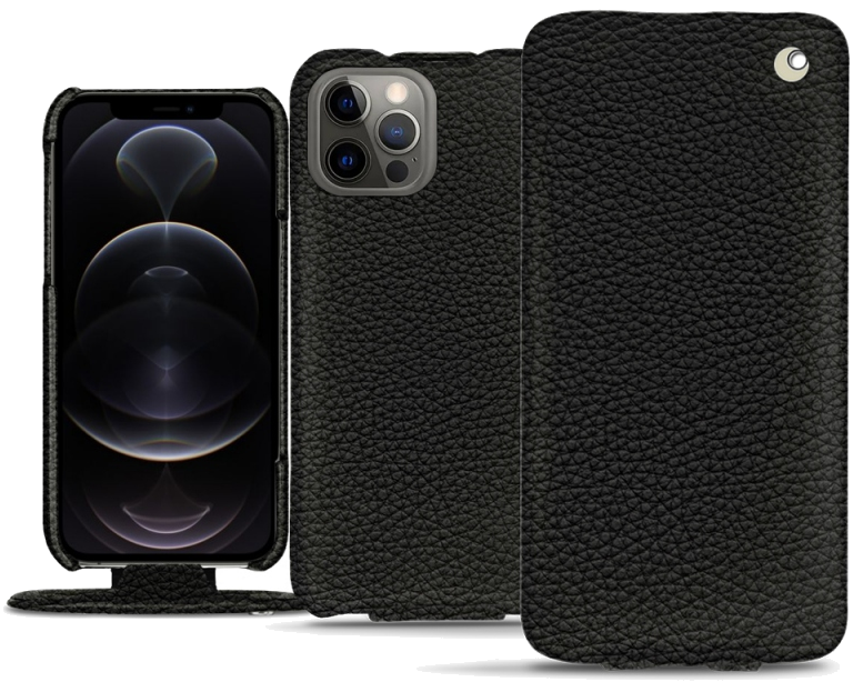 Housse cuir Apple iPhone 12 Pro Max - Rabat verticalNoir