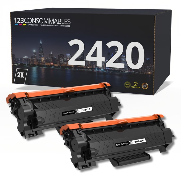 123CONSOMMABLES TN2420 Toner Compatible pour Brother DCP L2530DW MFC L2710DW HL L2350DW DCP L2510D HL L2375DW MFC L2730DW MFC L2750DW HL L2310D TN 2420 TN2410 TN 2410 Neuf