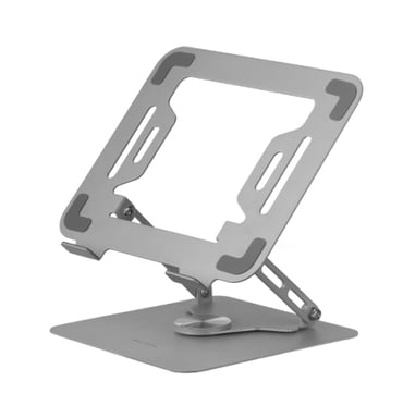 Mars Gaming MA-RSN, Soporte para Portátiles y Tablets hasta 17'', Ajuste en Altura + Inclinación + Rotación 360º, Stand Estructura Acero, Almohadillas