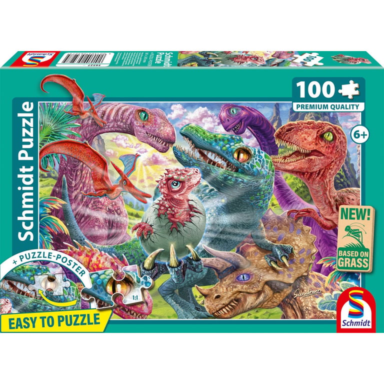 Puzzle 100 pièces Schmidt Spiele Petit dino grandes aventures 36 1 x 24 3 cm Paysage Couleurs vives Neuf
