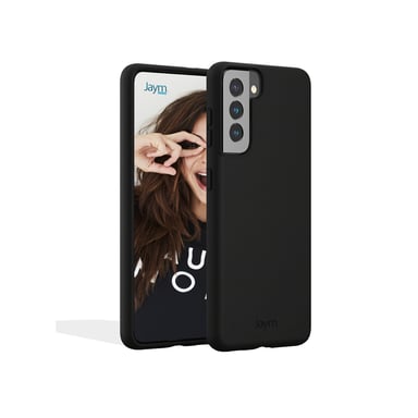 JAYM - Coque Silicone Premium Noire pour Samsung Galaxy S21 Plus -100% Silicone et Microfibre - Renforcée et Ultra Doux