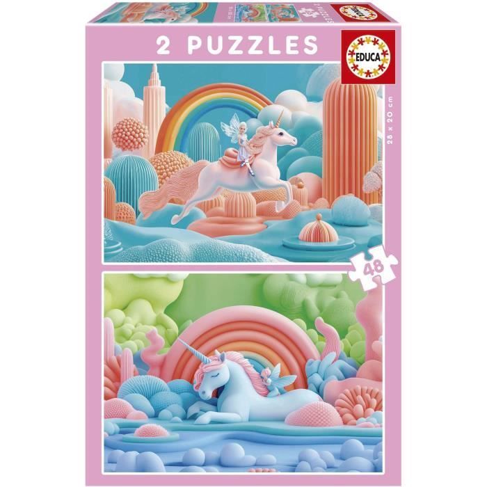 Puzzle EDUCA Licornes Magiques 2 x 48 pièces Thème Fantastique Pour Enfants et plus - vue 6