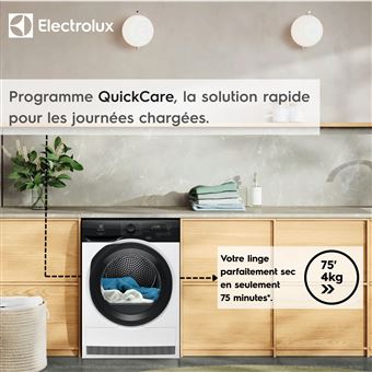 Sèche-Linge Pompe À Chaleur Electrolux EWHE6824DB – 8 Kg, 64 dB - vue 6