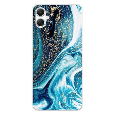 Coque en silicone - Compatible Samsung Galaxy A05 - design marbre bleu paillete