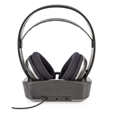 Nedis HPRF210BK casque Casques Avec fil &sans fil Arceau TV Noir, Argent