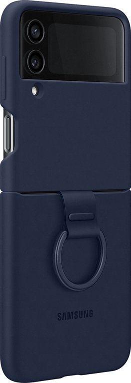 Coque Samsung G Z Flip 4 Silicone avec anneau Bleu marine Samsung