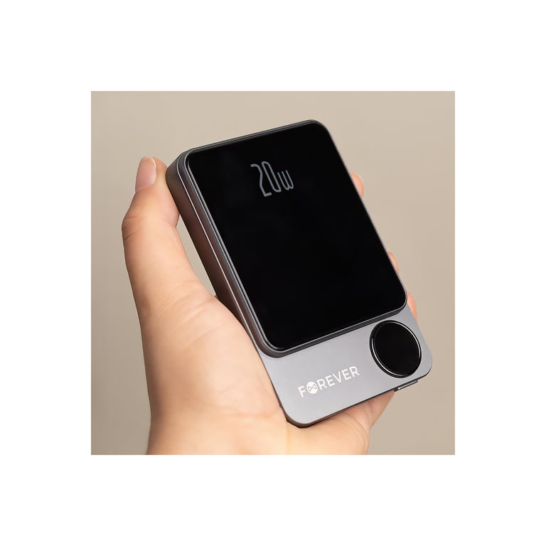 Batterie De Secours 5.000 Mah Magsafe Induction Out + Usb c In / Out Affichage Digital Forever Neuf - vue 3