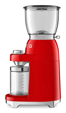 Smeg CGF11RDEU appareil à moudre le café 150 W Rouge, Transparent
