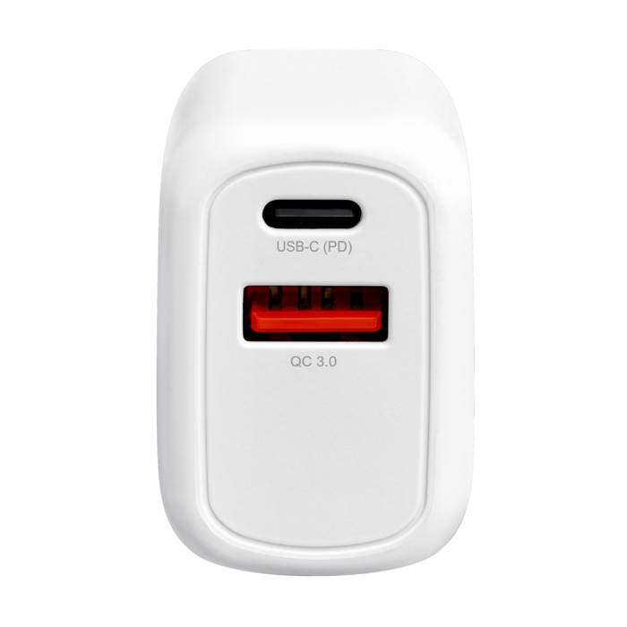 Cargador de pared universal PowerPort Speed LITE Dual USB EU Fast Charge 20W (Power Delivery), blanco