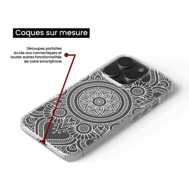 Funda de silicona - Compatible con Apple iPhone 17 - diseño mandala blanc