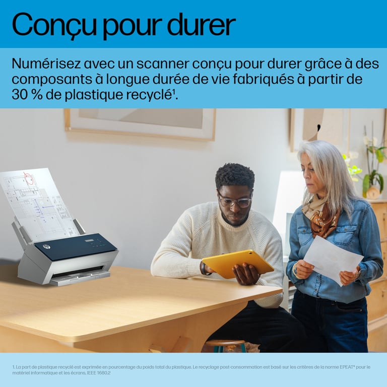 HP ScanJet Enterprise Flow 9000 s1 Scanner de documents CMOS / CIS Recto verso A3Ledger 600 dpi x 600 dpi jusqu'à 80 ppm mono / jusqu'à 80 ppm couleur Chargeur automatique de... - vue 3