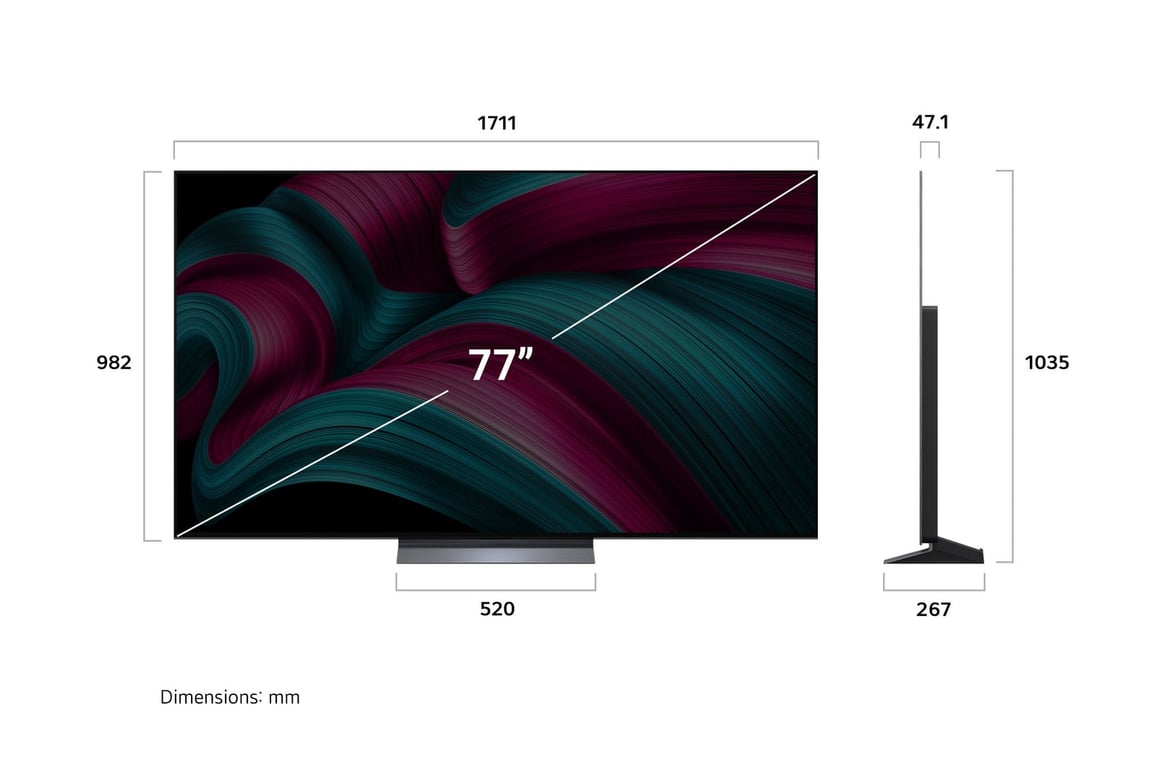 LG OLED77C58LA.AEU TV 195 6 cm 77 4K Ultra HD Smart TV Wi Fi Nero Neuf - vue 2