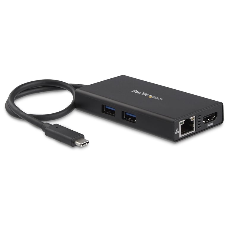 StarTech.com Adaptateur Multiport USB-C - Mini Station d'Accueil USB-C avec 4K HDMI - 60W Power Delivery Pass-Through, GbE, 2x USB-A 3.0 Hub - Mini Dock USB Type-C pour Ordinateur Portable - Neuf