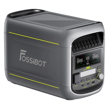 Stazione di alimentazione portatile FOSSiBOT F1800, batteria LiFePO4 da 1024 Wh, uscita CA da 1800 W, ricarica ultraveloce CA da 1200 W e solare da 500 W, uscita multiporta USB/Type-C/Car, controllabile tramite app, UPS silenzioso (<10 ms).