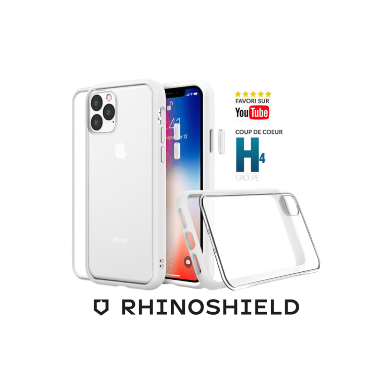 RhinoShield Coque Compatible avec [iPhone 15] Mod NX - Protection Fine  Personnalisable avec Technologie d'absorption des Chocs [sans BPA] - Blanc  - RhinoShield