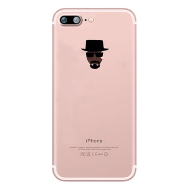 Coque Silicone IPHONE 8 PLUS (+) Heisenberg Transparente Fun APPLE Tête Breaking Bad Walter White Pomme Protection Gel Souple