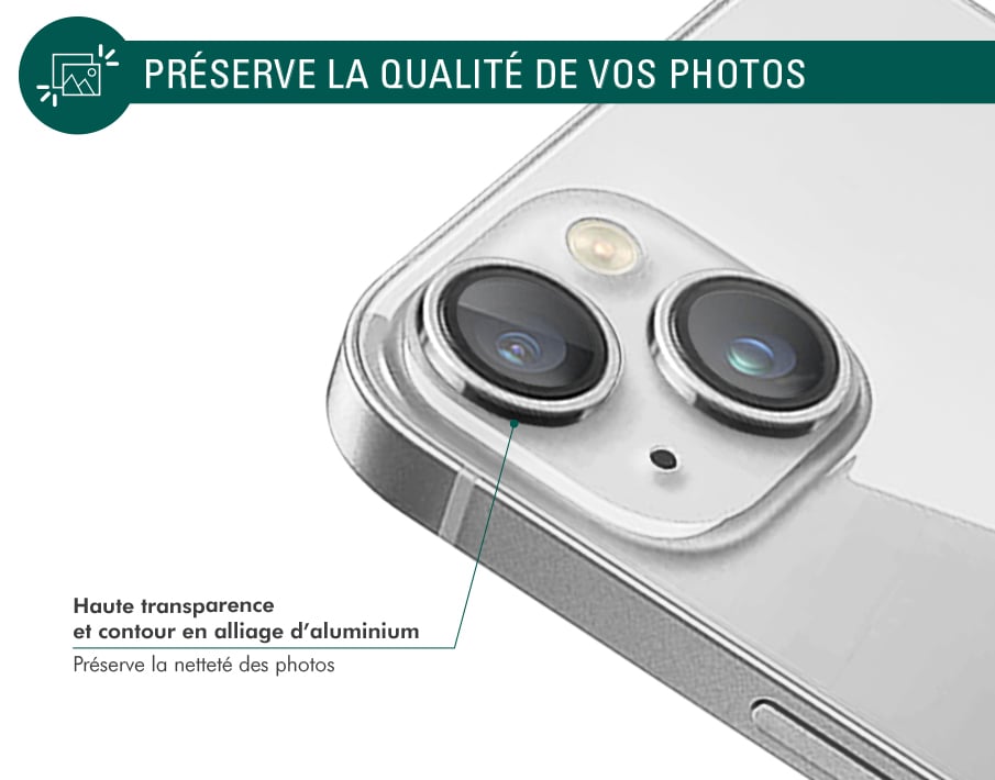 Protège Lentilles caméra iPhone 15 / 15 Plus Garanti à vie Force
