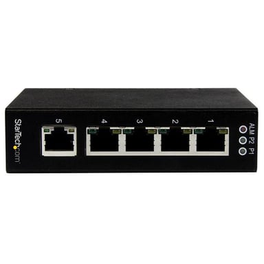 StarTech.com Switch Conmutador Industrial Ethernet Gigabit No Gestionado de 5 Puertos RJ45 de Montaje en Pared o Carril DIN