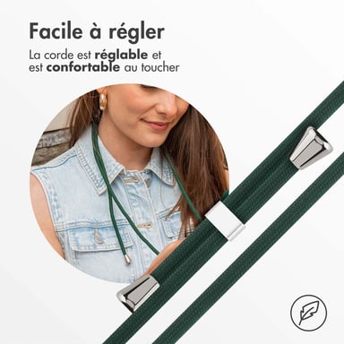 imoshion ?Coque en silicone avec cordon pour Samsung Galaxy S21 FE - Vert foncé