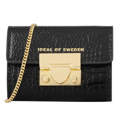 Portefeuille Modèle Liv Padlock au Motif Serpent avec Chaîne Amovible de 105 cm Noir