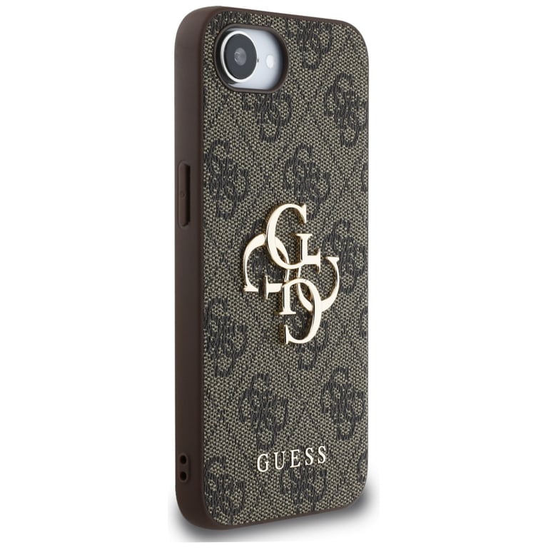 Guess Coque Hardcase 4G Big Logo pour iPhone 16e Marron - vue 4