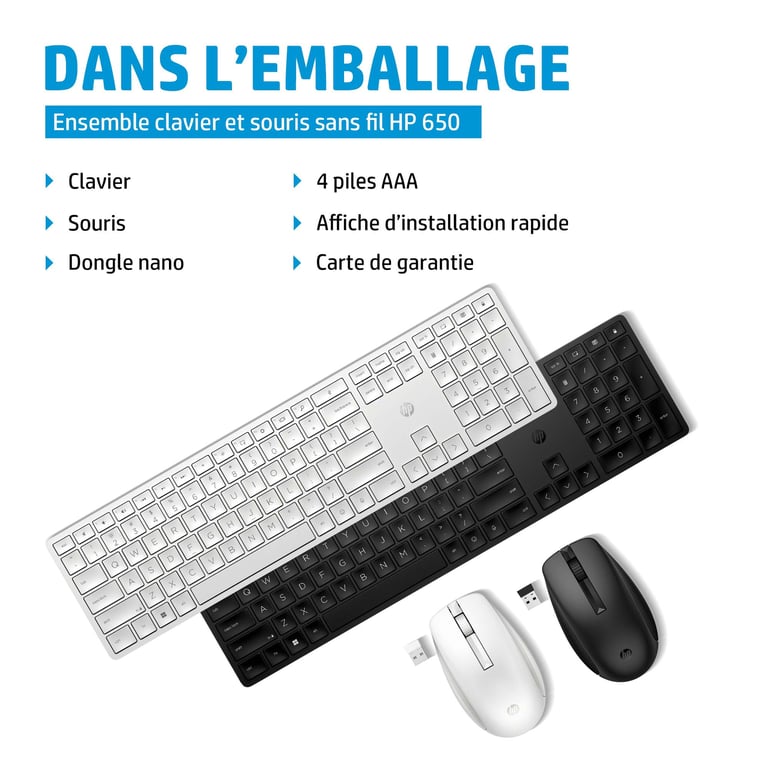 HP 650 Clavier QWERTY - vue 2