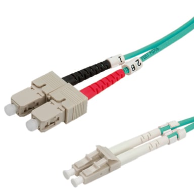 ROLINE 50/125µm LC/SC OM3 10m Cable de fibra óptica e InfiniBand Gris, Turquesa