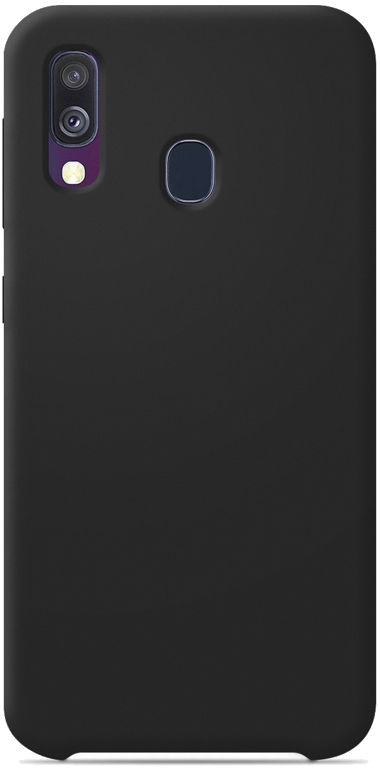 Coque silicone unie compatible Soft Touch Noir Samsung Galaxy A40